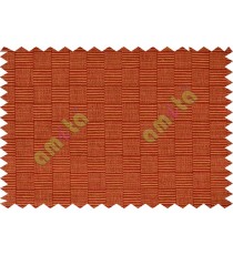 Small square stripes with maroon and orange colour main cotton curtain designs